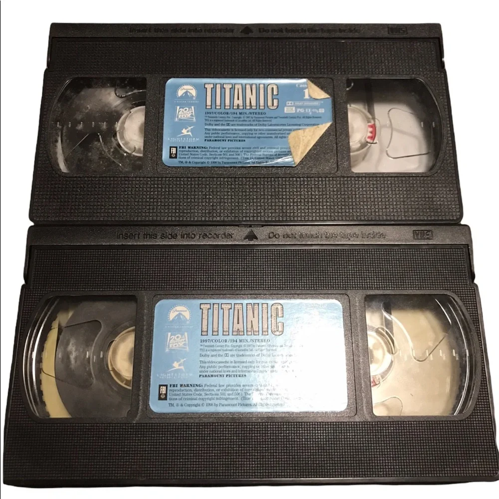 VTG Titanic VHS 1998 2 Tape Set UNTESTED